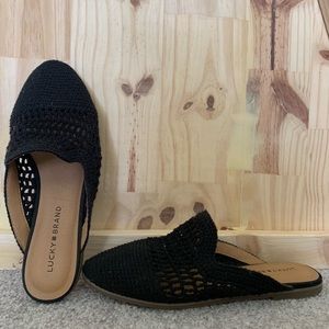 Lucky Brand Crochet Mules